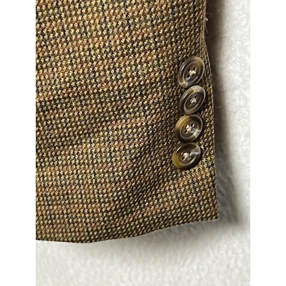 Lauren Ralph Lauren Mens 42R Brown Plaid Wool Blazer‎ Jacket Sport Coat